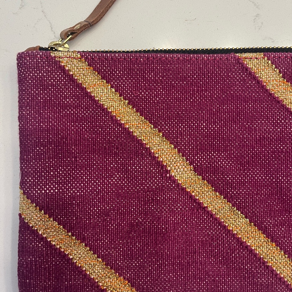 Boho purple and gold clutch or travel pouch - Picture 3 of 9